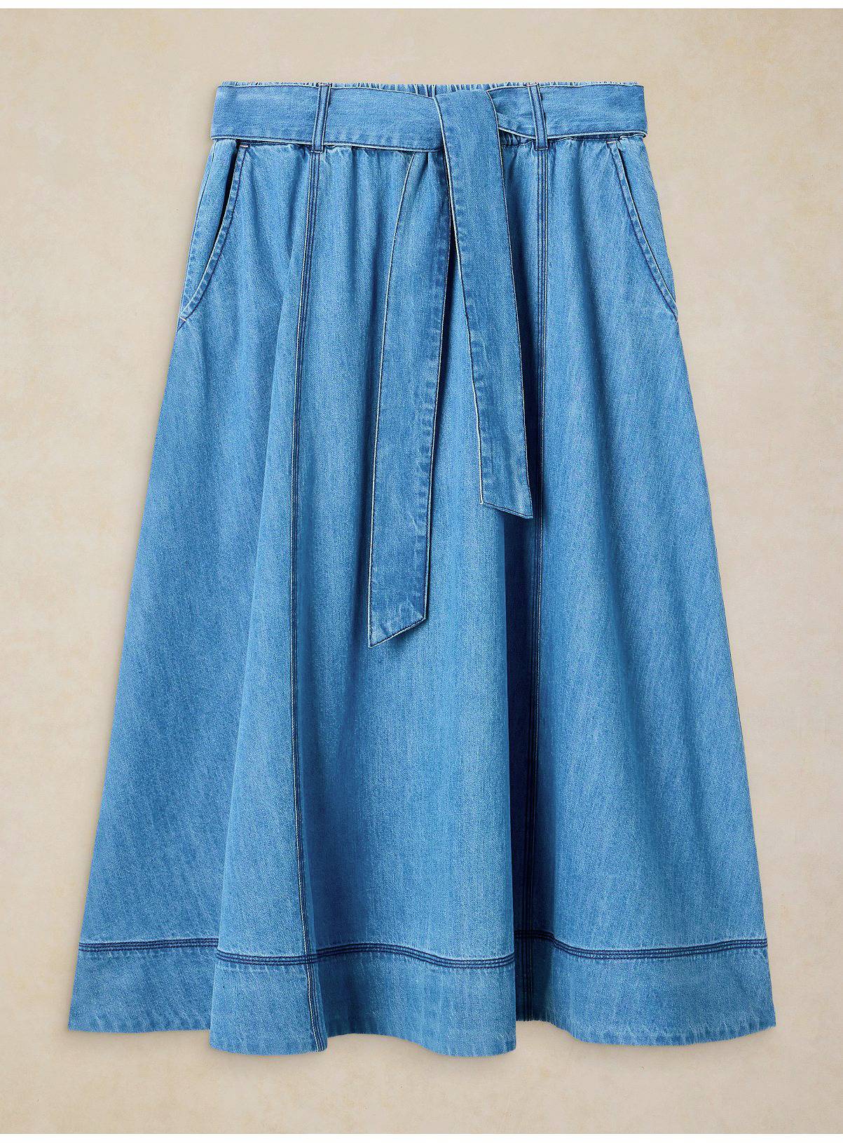 WHITE STUFF Krystin Denim Midi Skirt 10 - Image 5